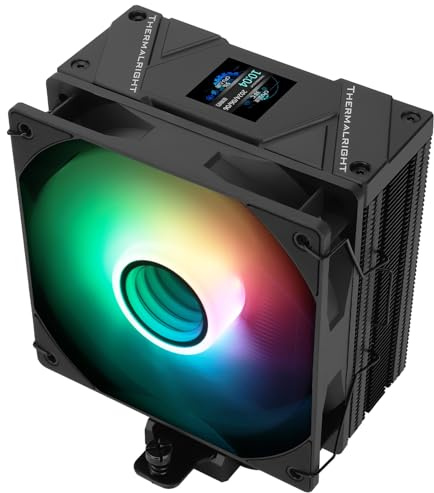 TR-Assassin Spirit 120 Vision ARGB Black CPU Cooler with 1.54-inch 240 * 240 Resolution IPS Display LCD Screen,Computer CPU Air Cooling for LGA1700/1851/115X,AM4/AM5,High Performance Radiator