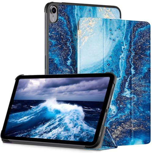 HEISHAYU Custodia per iPad (A16) 11a Generazione (2025) 11 pollici/iPad 10a generazione (2022) 10,9 pollici, Cover con Auto Sveglia/Sonno,Onde Blu