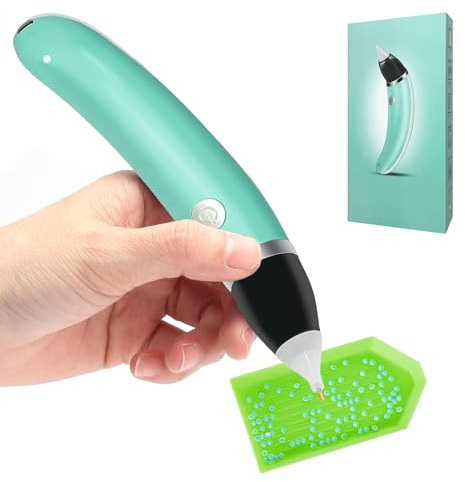 Zariocy Electric Diamond Painting Pen, Diamant-Malstift mit Vakuumpumpe, 5-stufige Saugleistung, 2 Ersatzköpfe, DIY-Kunst-Werkzeug-Sets, Kunstliebhaber