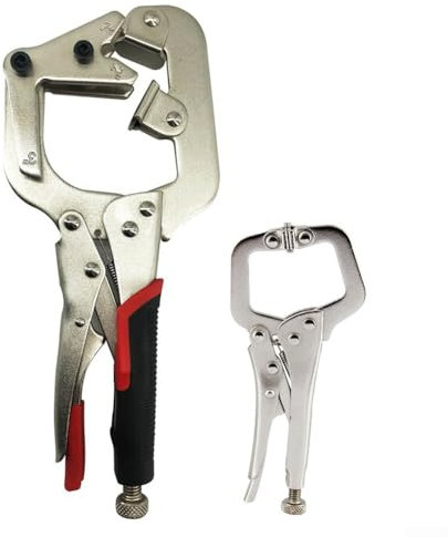 babominimer Functionality Essential Tool Set Featuring Both Large & Small Clamps Welding Locking C Clamps with Adjustable Screw and Swivel Pads, Heavy Duty c Clamp Locking Pliers