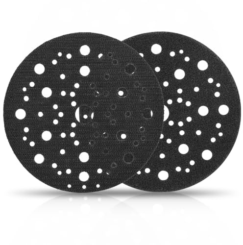 Protective Pad Diameter 150 mm 70-Hole, Pack of 2 Sanding Disc Protectors with Velcro Fastening, Compatible with Mirka 8295612111, Protective Pad for Random Orbital Sanders, Polishing Disc, Protective
