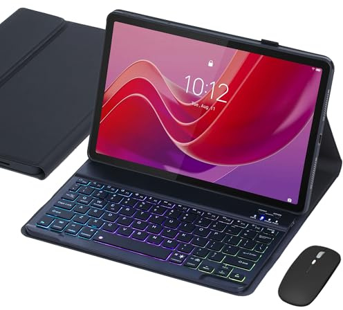 VLEAQC Keyboard Case for Lenovo Tab M11/Tab K11 LTE 2024 11” (TB330FU/TB330XU), Backlit Wireless Bluetooth Keyboard with Mouse, Slim Protective Cover & Multi-Angles Viewing Stand (Black)