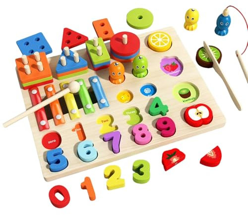 Sghtil Formensortierer | Holz-Steckpuzzle Mit Sensorikfunktion,Sinnesentwicklung Mathe-Lernspiel Für Kinder Mädchen Familie Freunde