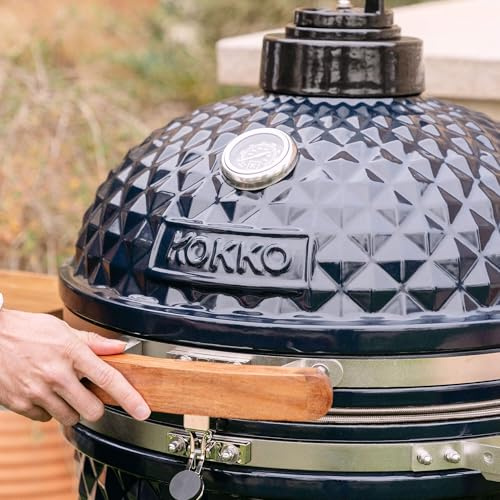 Kamado Kokko XL 22 - Neuauflage der Marke Kokko - Großraumgrill - sehr umfangreiche Ausführung (62 cm x 86 cm) Grillrostdurchmesser 47 cm Olivgrün