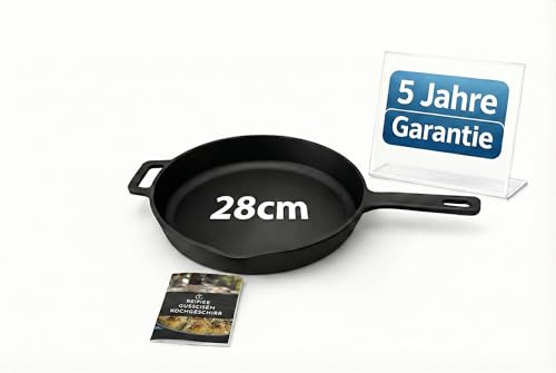 Ottia geschliffene Gusseisenpfanne, bekannt aus dem Fachhandel. Sehr widerstandsfähig und robust. 28cm groß. Bratpfanne aus Gusseisen, Cast Iron Pan, Eisenpfanne, Gusseiserne Pfanne. HH Händer.