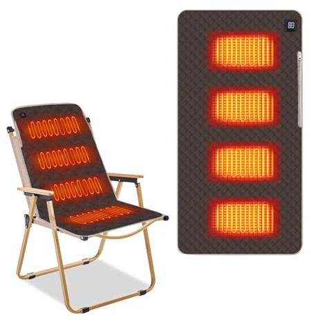 Cojín de Asiento con Calefacción, 45 x 90 cm Almohadillas de Calor Eléctricas con 4 Zonas de Calefacción, 3 Niveles de Temperatura, Cojín Térmico Portátil, Ultrasuave Almohadilla Térmica Eléctrica