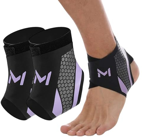 Generisch Sprunggelenkbandage, Einstellbares Fußbandage, Flexible knöchelbandage, Ultradünn Fußgelenkbandag, Unisex Knöchel-Bandage für Sprunggelenk- Sport- Fußball -Knöchel Gegen Umknicken (2, Lila)