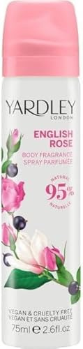 Vellomart Yardley London English Rose Body Spray 75ml – Long Lasting Floral Fragrance, Refreshing Deodorant Spray for Women, Elegant Everyday Freshness