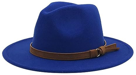 Generisch Strick Baskenmütze Windfall Herren- und Damen-Hut im -Stil mit breiter Krempe und Gürtelschnalle Cap Junge 1 Jahr (Blue, One Size)