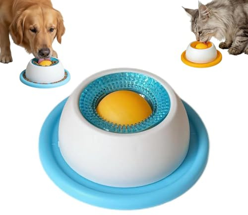 Ciotola anti ingozzamento per gatti e cani di piccola taglia, alimentazione lenta antiscivolo e anti rovesciamento, ciotola interattiva per animali domestici (Blu (più adatto ai cani))