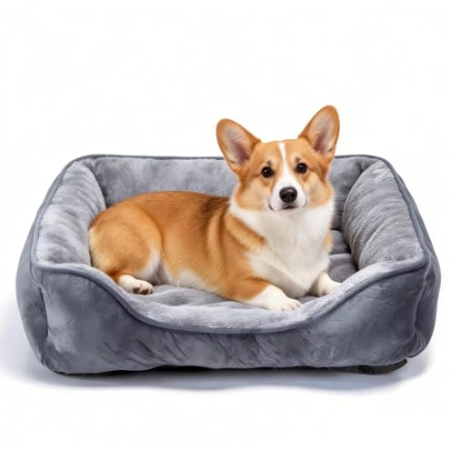 Nobleza Cama para Perros y Gatos Pequeños y Medianos – Cesto Lavable Antideslizante con Relleno Súper Suave, Negro, 67x57 cm
