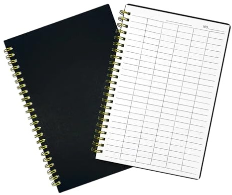 FOMIYES Libros de Contabilidad de Doble Alambre, 2 Unidades, Cubierta de Polipropileno Resistente y Páginas Horizontales para Registro Financiero, Cuaderno de Seguimiento de Gastos