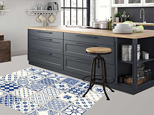 Oedim Teppichfliesen, blau, mehrfarbig, PVC, 95 cm x 95 cm, PVC-Teppich, Vinylboden, Heimdekoration