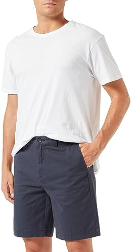 Amazon Essentials Pantalones Cortos Chinos de Corte Ajustado de 23cm Hombre, Azul Marino Oscuro, 34W
