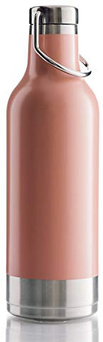 BOHORIA® Premium Isolierte Edelstahl Trink-Flasche 500ml – Thermo-Flasche – Wasserflasche – Doppelwandig & Vakuumisoliert - Flasche für Arbeit, Schule, Universität, Sport, Reisen (Handle Rose)