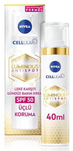 NIVEA Cellular Luminous 630 Anti Dark-Spot Day Moisturiser SPF 50 (40ml), Hydrating Fluid Protects From Dark-Spot Darkening and Photoageing for Smooth, Illuminated Skin