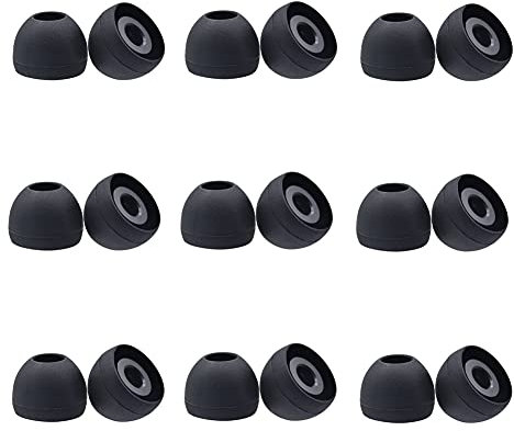 Coussinet en Silicone pour Écouteurs 9 Paires (18 Pièces), Embouts d'écouteurs de Remplacement Compatible avec la Plupart des Écouteurs (Noir, Petit)