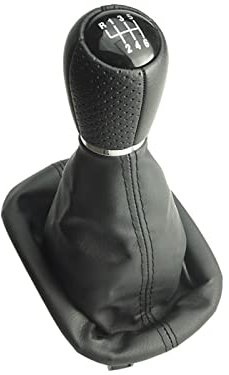 Newtown2700-parts Pomo de palanca de cambios perforado + funda para palanca de cambios + marco compatible para Seat Leon 1M Toledo 6 velocidades 12 mm de montaje (!)
