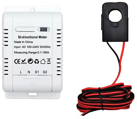 Smart Stromzähler Energiezähler KWh Zähler Energiemessgerät Zigbee Stromzähler Stromverbrauch Messgerät, mit Stromwandler(150A), Einspeisezähler Solar Balkonkraftwerk, mit Tuya&Smart Life, Müssen Hub