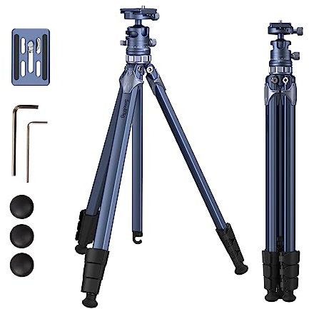 SMALLRIG AP-02 Lightweight Travel Tripod, 63 Camera Tripod with Compact Unconventional Center Column, 360° Ball Head, QR Plate, Travel Bag, Load up to 17.6 lbs / 8 kg, for Most DSLR Cameras - 4222