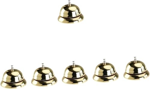 Handglocke, Serviceglocke, goldene Serviceglocke, 6 Stück, Vintage-Schreibtisch, Retro-Türklingel, Glockenspiel, Weihnachtsmann for Lehrer, Schreibtisch, Tempelglocke, Handglocke, Antwortring, die Glo