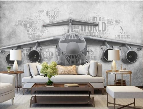 Fototapete Schlafzimmer Kinderzimmer 3D Tapeten 3D Effekt Wohnzimmer Vintage Flugzeug Muster Thema Wandmalerei Wandposter Xxl Waterfall Weiß Grau Blumen Wald Natur Mustertapete