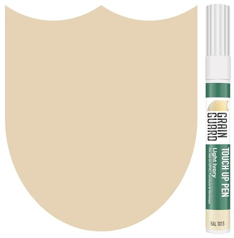 GRAIN GUARD Touch-Up Pen Light Ivory (RAL 1015) Wood & UPVC | Scratch & Scuff Repair for Furniture, Kitchen Units, Doors, Worktops & UPVC, Fast Drying, Precise Tip, 10ml