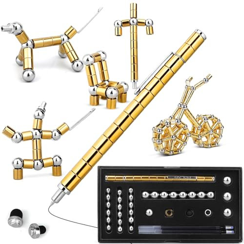Fidget Pen Magnetischer Kugelschreiber, Lustig Multifunktions Magnetstift, Fidget Toys Magnet Stifte Coole Gadgets, Stressabbau Druckkugelschreiber Geschenk für Junge Männer Frauen