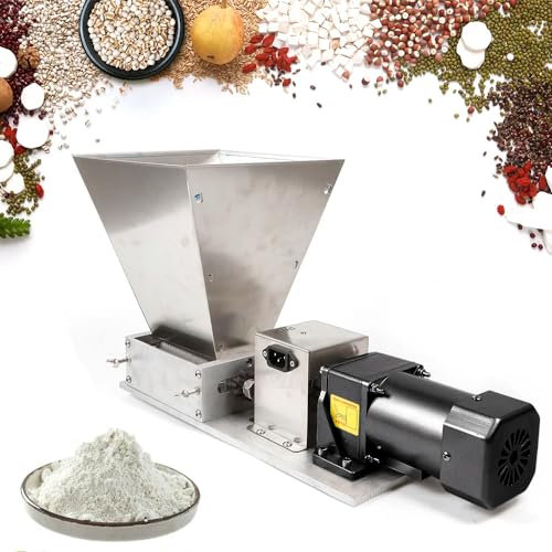 Grain Mill Barley Grinder Electric - Multipurpose 60W Crusher for Wheat Corn Grinding - Perfect for Brew Factory Farm, Animal Feed Pellet Machine