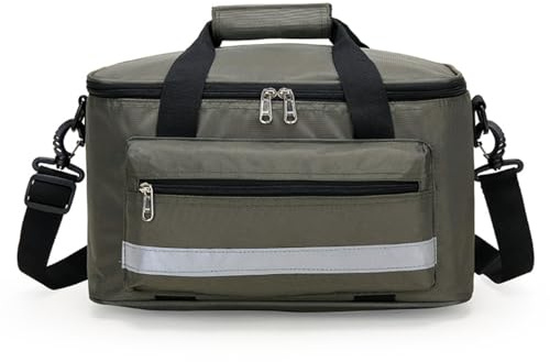 Lyirfan Borsa di pronto soccorso vuota, borsa medica di emergenza con strisce riflettenti, borsa portatile per medicine per viaggi, campeggio, auto, all'aperto e casa., Verde militare