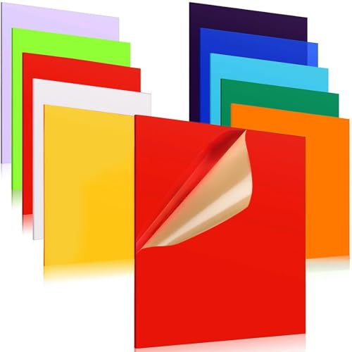 10 Pcs 3 mm Coloured Opaque Acrylic Sheets, 30 x 30 cm | Thick Coloured Plastic Sheets, Acrylic Panels for Laser Cutting, Engraving, DIY Projects and Tag Signs