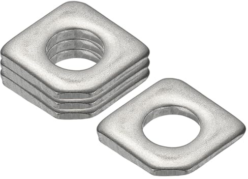 PATIKIL 4 Pezzi M10 Rondelle Quadrate Smussate, 10x22mm Rondelle Quadrate Smussate Angolo Mancante Piastra Di Supporto Cuscinetto Piatto Acciaio Inossidabile 304 Per Bulloni Cuneo Dado