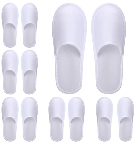 kuou 6/12 Pairs Disposable Spa Slippers, Hotel Guest Slippers for Men Women, Lightweight for Hotels, Salons, Parties, Travel and House Guests