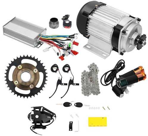 Kit di conversione motore elettrico a triciclo elettrico da 500 W/750 W, 48 V, con controller, maniglia del gas, ruota dentata e catena, kit triciciclo elettrico con controllo del motore, per
