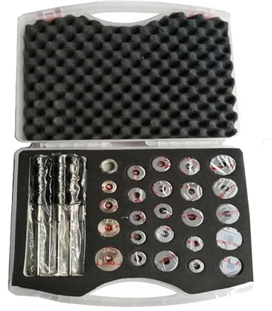 TIANTOO Attrezzi per Riparazione Auto 22-38 Mm, Set di Alesatori per Sedi Valvole per Auto, con Scatola Portaoggetti/Facile da Trasportare, Mola per Smerigliatura per Riparazione Sedi Valvole,31pcs