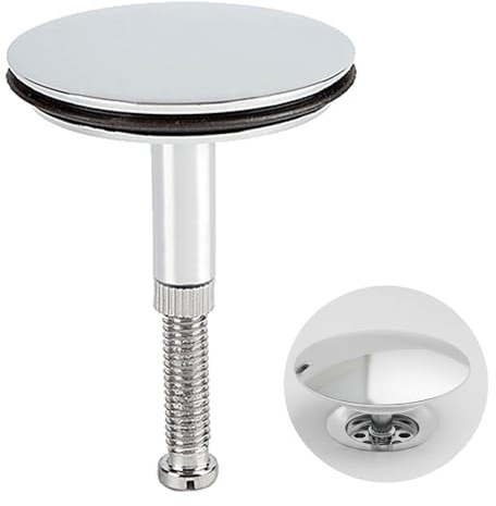 Adjustable Pop Up Bath Plug 72mm Double-Layer Sealing Ring (All Copper Rod) Suitable for Most Bathtubs