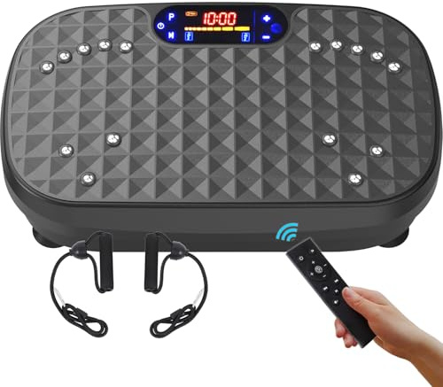 AXV Placa de vibración para fitness, máquina de ejercicio, vibración, agitador de cuerpo completo, soporte vibrador, tabla de agitación, gimnasio, para pérdida de peso, quemador de grasa para mujeres
