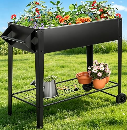 Metal Raised Garden Bed Outdoor Planter for Vegetables Flowers Herbs Fruit