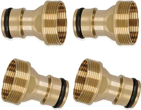 4-Piece Universal Kitchen Faucet Copper Connector with M22 Internal Thread and M24 External Thread Universal Hose Connector Faucet, Garden Kitchen Washing Machine Water with Faucet Adapter