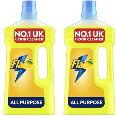 Floor Cleaner All Purpose Lemon 1L Pack of 2, Cuts Grease and Dirt, Streak Free Shine, Fresh Citrus Scent, Multi Surface Cleaning, Cold Water Energy Saving Household Cleaner