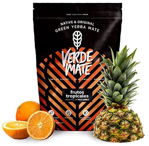 Yerba Maté Verde Mate Green Frutos Tropicales, Verde Mate Green Frutos Tropicales 500g, Yerba maté du Brésil, Végétalien, Sans gluten, Sans fumée