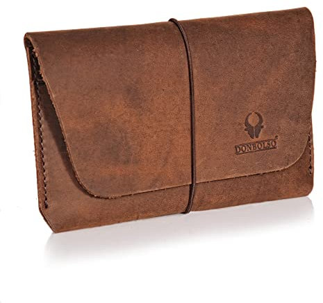 DONBOLSO Reisepasshülle Miami Leder Reiseorganizer Etui Reisepass Mappe Reisepassetui Passport Hülle Herren Organizer Damen (braun-braun)