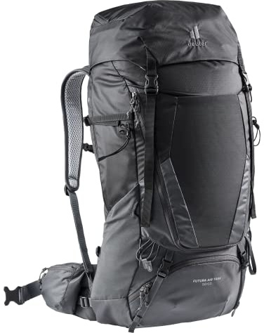 Deuter Futura Air Trek 50 + 10L Hiking Backpack - Black-Graphite