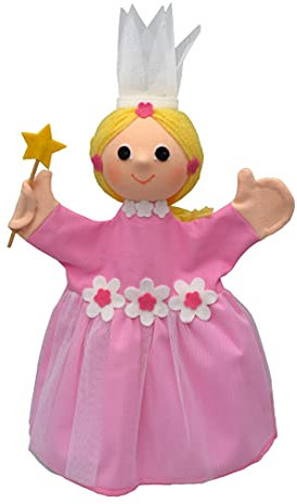 Handpuppe Märchenfigur Fee Prinzessin, Rosa 34 cm, Ideal für Puppentheatre und Rollenspiele, für Kinder Baby Jungen Mädchen