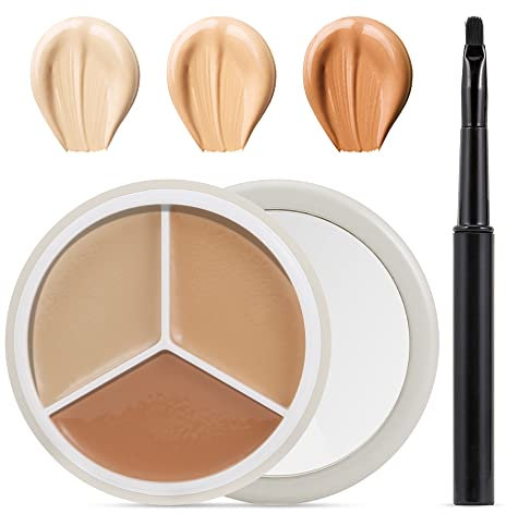 Erinde 3 Farben Concealer Contour Palette, Creme Concealer, Contour and Brighten 3 in 1, Custom Blend Korrigiert & Kaschiert Augenringe, Hautunreinheiten, Wasserdicht Langanhaltend,15g