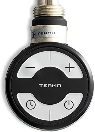 Terma MOA Black Thermostatic Electric Element for Heated Towel Rail Radiator All WATTS, UK Conversion kit with Timer (600W)
