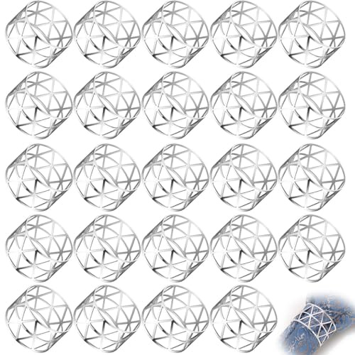 HAPPOW 24 stycken servettringar silver, ringar för servetter av metall, retro urholkning form servetter ringar, middag bordsdekoration för bröllop, jubileum, jul, nyår, födelsedag, fest