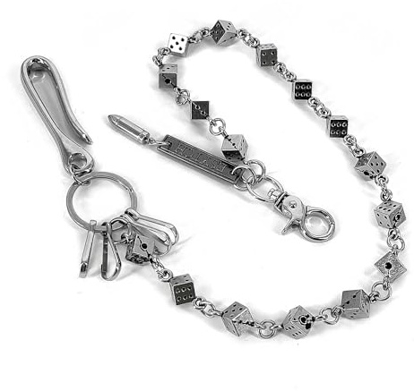 ESYTCH Biker Rocker Dancing Dice Wallet Chain Moto Porte-clés Jeans Pantalon Chaîne Homme