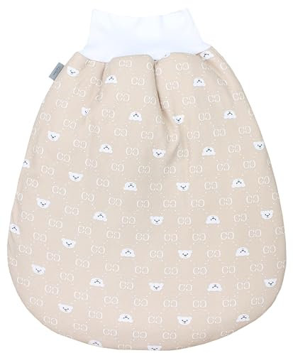 TupTam Baby Unisex Strampelsack mit breitem Bund Wattiert, Farbe: Bären CC/Beige, Größe: 0-6 Monate