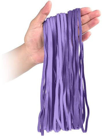 YAZANY 50 elastici grandi in gomma, robusti, spessi ed elastici, colore viola, elastici naturali per scuola, casa, ufficio, artigianato industriale, fai da te, uso quotidiano, 180 mm